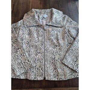 Erin London Snake Print Zip-Up Jacket size Medium
